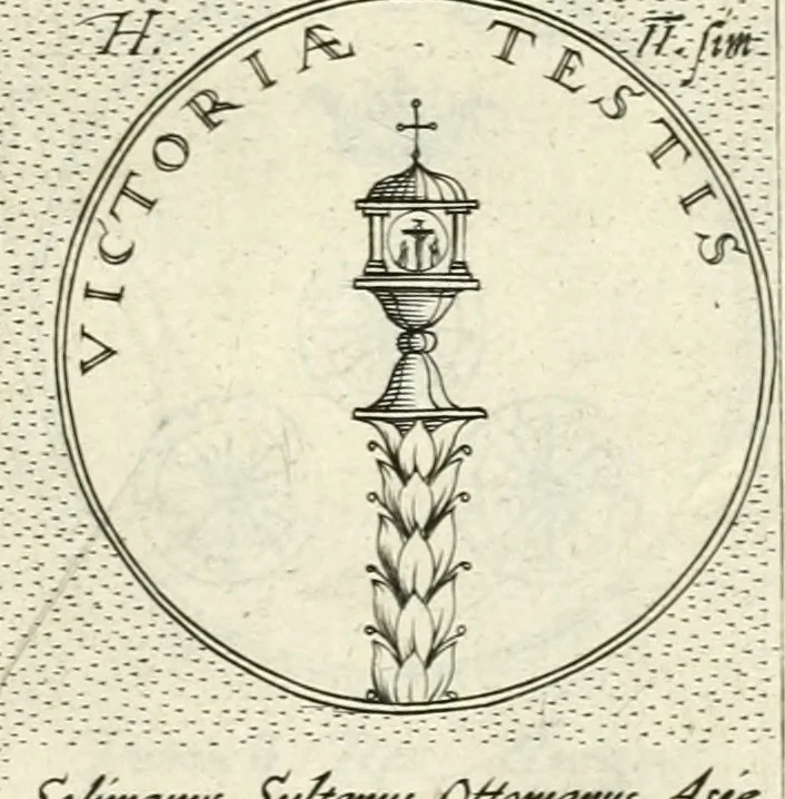 An illustration from Symbola diuina & humana pontificvm, imperatorvm, regvm : accessit breuis & facilis isagoge Iac. Typotii : ex mvsaeo Octavii de Strada civis Romani : tomus primus[-tertius], 1601, leaf 62
