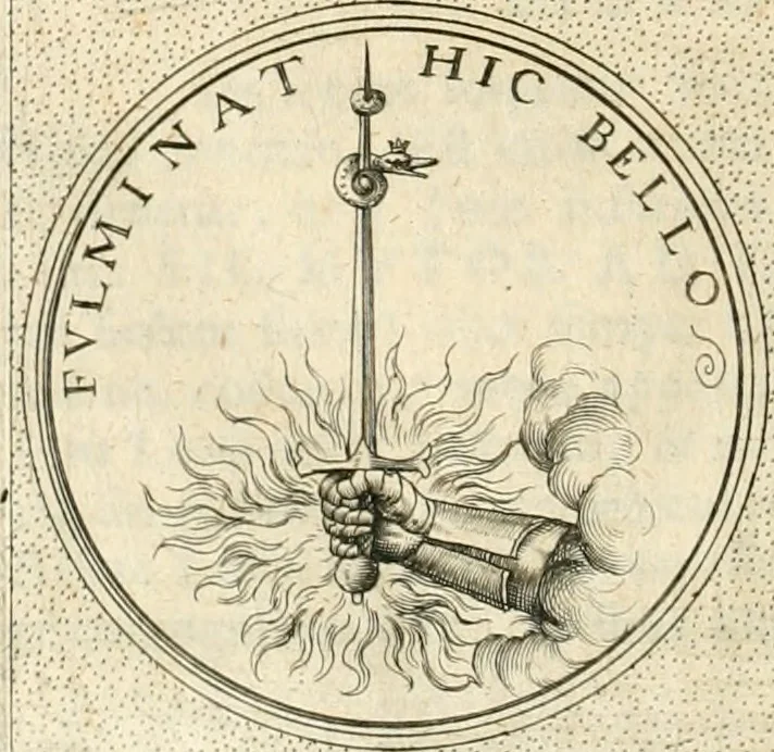 An illustration from Symbola diuina & humana pontificvm, imperatorvm, regvm : accessit breuis & facilis isagoge Iac. Typotii : ex mvsaeo Octavii de Strada civis Romani : tomus primus[-tertius], 1601, leaf 621
