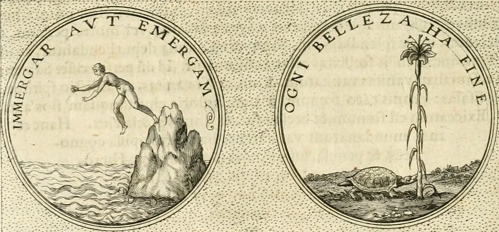 An illustration from Symbola diuina & humana pontificvm, imperatorvm, regvm : accessit breuis & facilis isagoge Iac. Typotii : ex mvsaeo Octavii de Strada civis Romani : tomus primus[-tertius], 1601, leaf 625