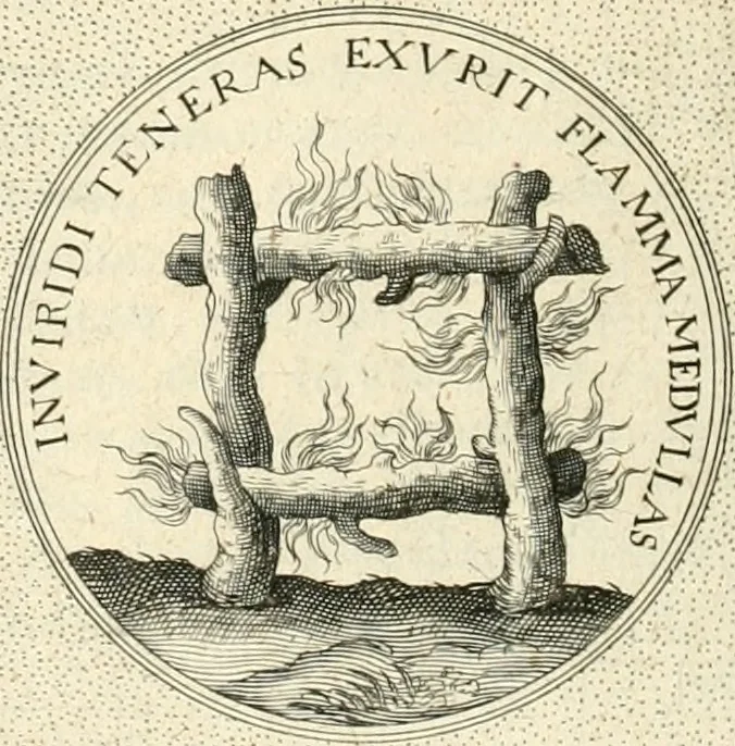 An illustration from Symbola diuina & humana pontificvm, imperatorvm, regvm : accessit breuis & facilis isagoge Iac. Typotii : ex mvsaeo Octavii de Strada civis Romani : tomus primus[-tertius], 1601, leaf 635