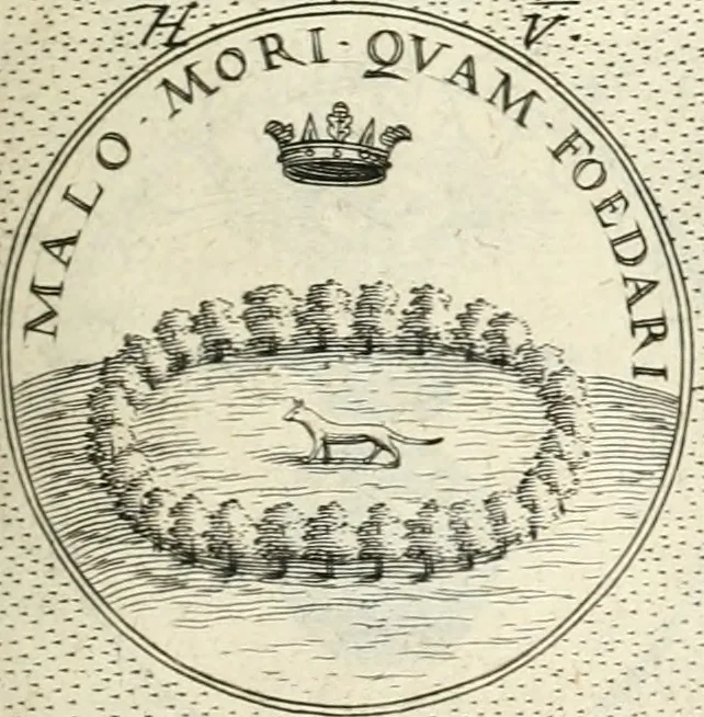 An illustration from Symbola diuina & humana pontificvm, imperatorvm, regvm : accessit breuis & facilis isagoge Iac. Typotii : ex mvsaeo Octavii de Strada civis Romani : tomus primus[-tertius], 1601, leaf 64
