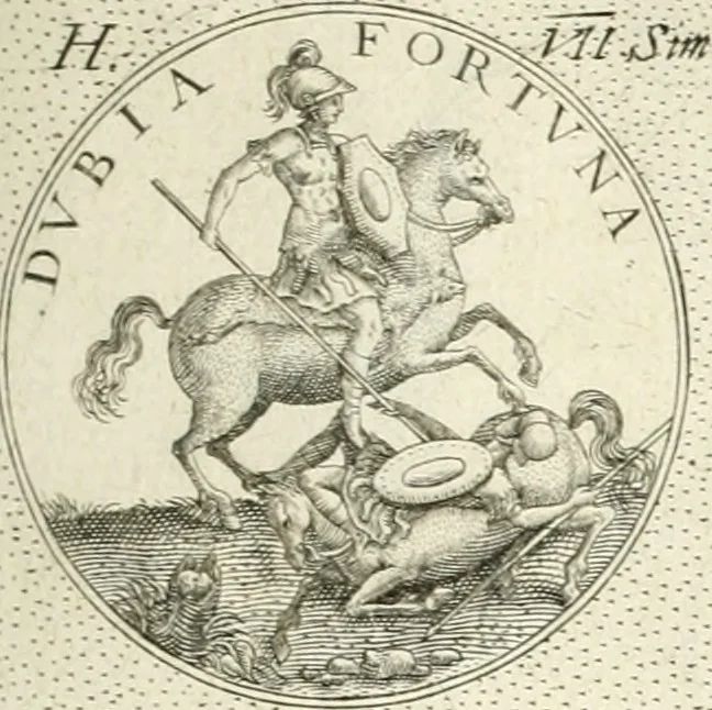 An illustration from Symbola diuina & humana pontificvm, imperatorvm, regvm : accessit breuis & facilis isagoge Iac. Typotii : ex mvsaeo Octavii de Strada civis Romani : tomus primus[-tertius], 1601, leaf 66