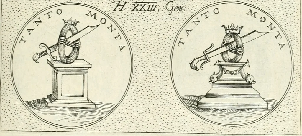 An illustration from Symbola diuina & humana pontificvm, imperatorvm, regvm : accessit breuis & facilis isagoge Iac. Typotii : ex mvsaeo Octavii de Strada civis Romani : tomus primus[-tertius], 1601, leaf 70