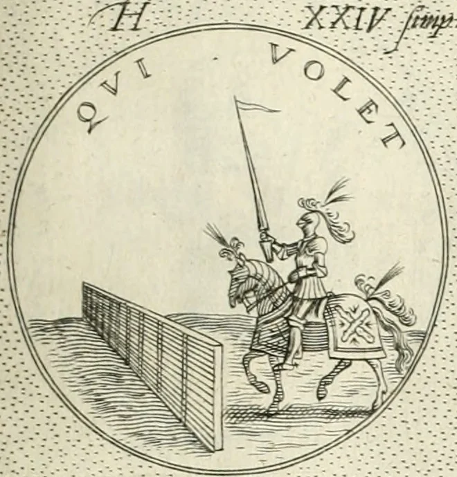 An illustration from Symbola diuina & humana pontificvm, imperatorvm, regvm : accessit breuis & facilis isagoge Iac. Typotii : ex mvsaeo Octavii de Strada civis Romani : tomus primus[-tertius], 1601, leaf 72