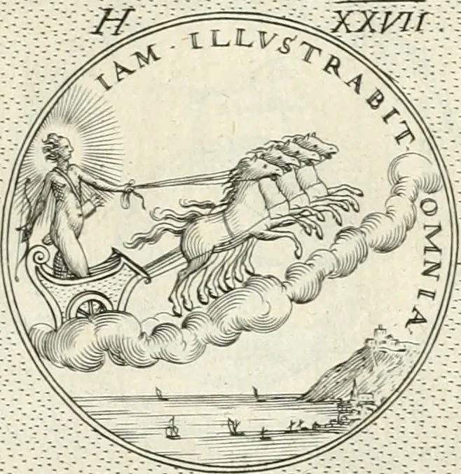 An illustration from Symbola diuina & humana pontificvm, imperatorvm, regvm : accessit breuis & facilis isagoge Iac. Typotii : ex mvsaeo Octavii de Strada civis Romani : tomus primus[-tertius], 1601, leaf 72
