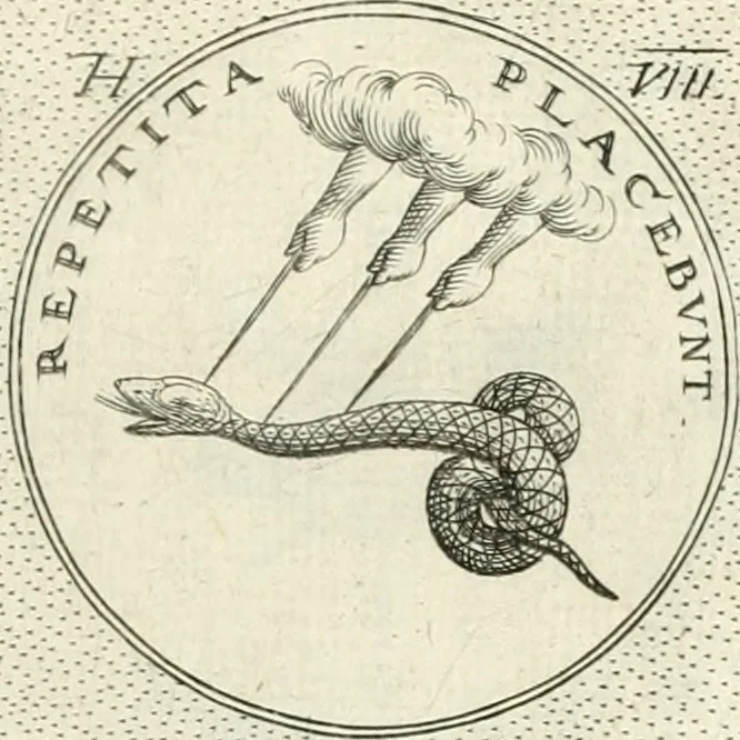 An illustration from Symbola diuina & humana pontificvm, imperatorvm, regvm : accessit breuis & facilis isagoge Iac. Typotii : ex mvsaeo Octavii de Strada civis Romani : tomus primus[-tertius], 1601, leaf 80