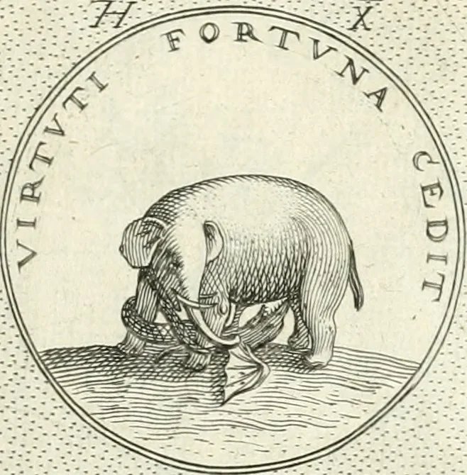 An illustration from Symbola diuina & humana pontificvm, imperatorvm, regvm : accessit breuis & facilis isagoge Iac. Typotii : ex mvsaeo Octavii de Strada civis Romani : tomus primus[-tertius], 1601, leaf 80