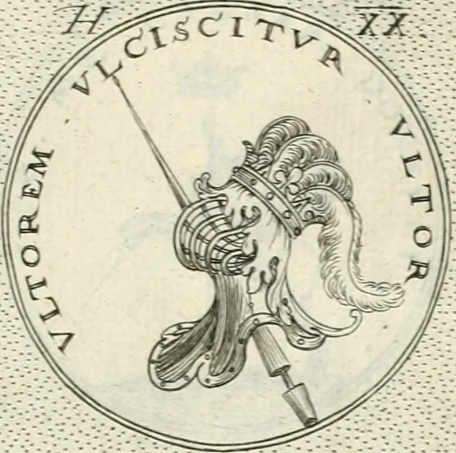 An illustration from Symbola diuina & humana pontificvm, imperatorvm, regvm : accessit breuis & facilis isagoge Iac. Typotii : ex mvsaeo Octavii de Strada civis Romani : tomus primus[-tertius], 1601, leaf 84