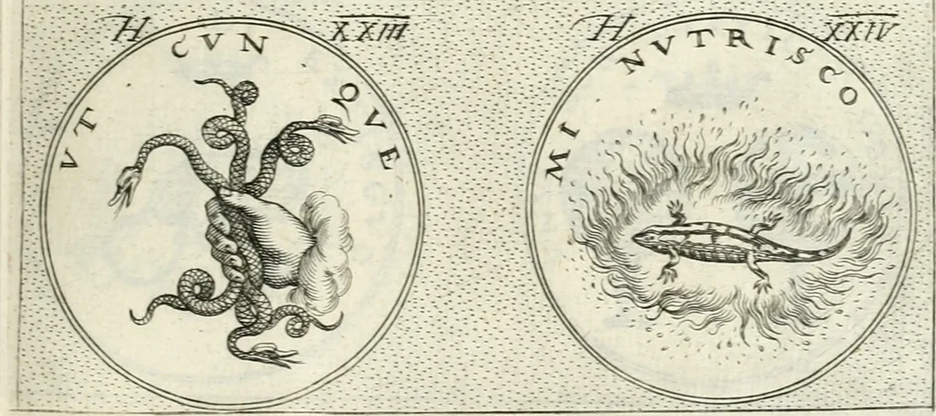 An illustration from Symbola diuina & humana pontificvm, imperatorvm, regvm : accessit breuis & facilis isagoge Iac. Typotii : ex mvsaeo Octavii de Strada civis Romani : tomus primus[-tertius], 1601, leaf 84