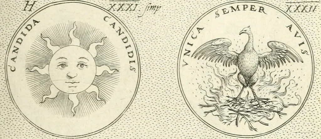 An illustration from Symbola diuina & humana pontificvm, imperatorvm, regvm : accessit breuis & facilis isagoge Iac. Typotii : ex mvsaeo Octavii de Strada civis Romani : tomus primus[-tertius], 1601, leaf 88