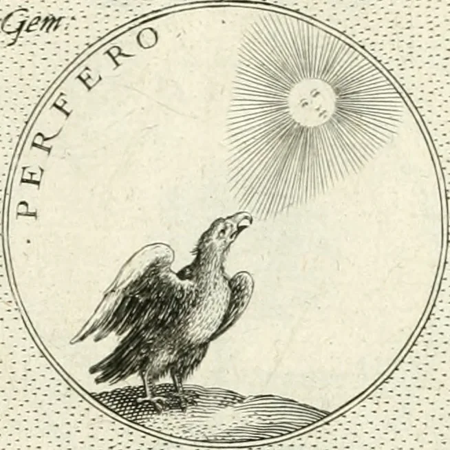 An illustration from Symbola diuina & humana pontificvm, imperatorvm, regvm : accessit breuis & facilis isagoge Iac. Typotii : ex mvsaeo Octavii de Strada civis Romani : tomus primus[-tertius], 1601, leaf 98