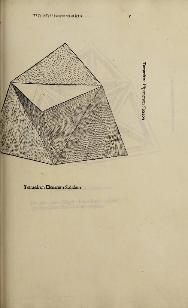 An illustration from Diuina proportione : opera a tutti glingegni perspicaci e curiosi necessaria oue ciascun studioso di philosophia, prospectiua, pictura sculpura, architectura, musica, e altre mathematice, suauissima, sottile, e admirabile doctrina consequira e de lectarasso co[n] varie questione de secretissima scientia, 1509, leaf 203