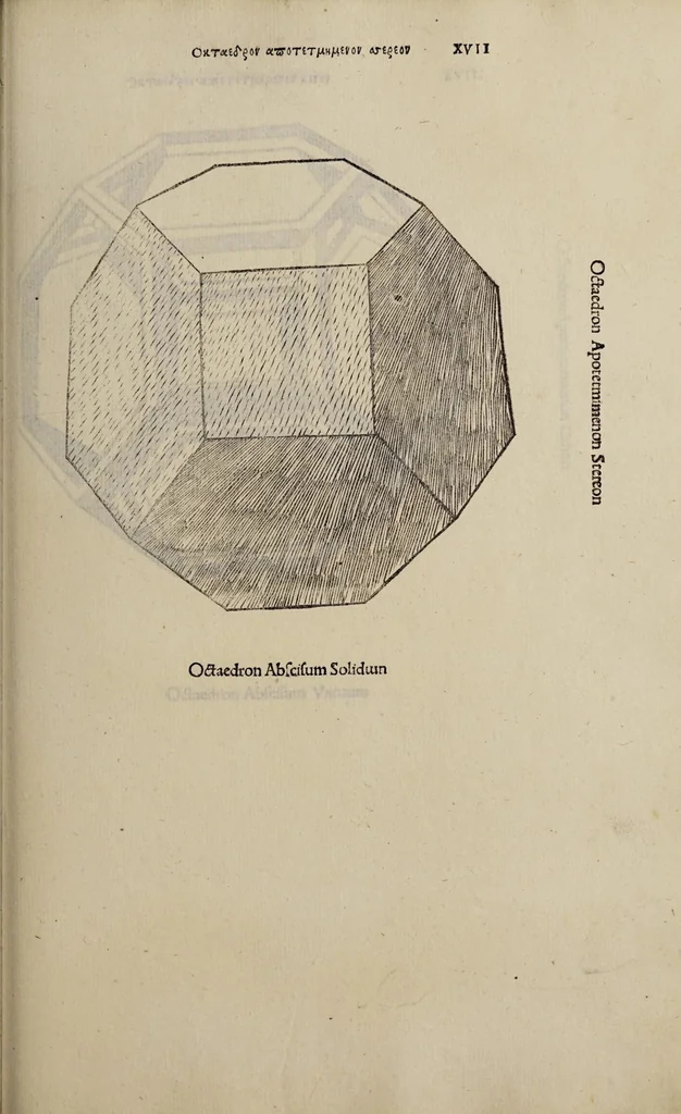 An illustration from Diuina proportione : opera a tutti glingegni perspicaci e curiosi necessaria oue ciascun studioso di philosophia, prospectiua, pictura sculpura, architectura, musica, e altre mathematice, suauissima, sottile, e admirabile doctrina consequira e de lectarasso co[n] varie questione de secretissima scientia, 1509, leaf 227