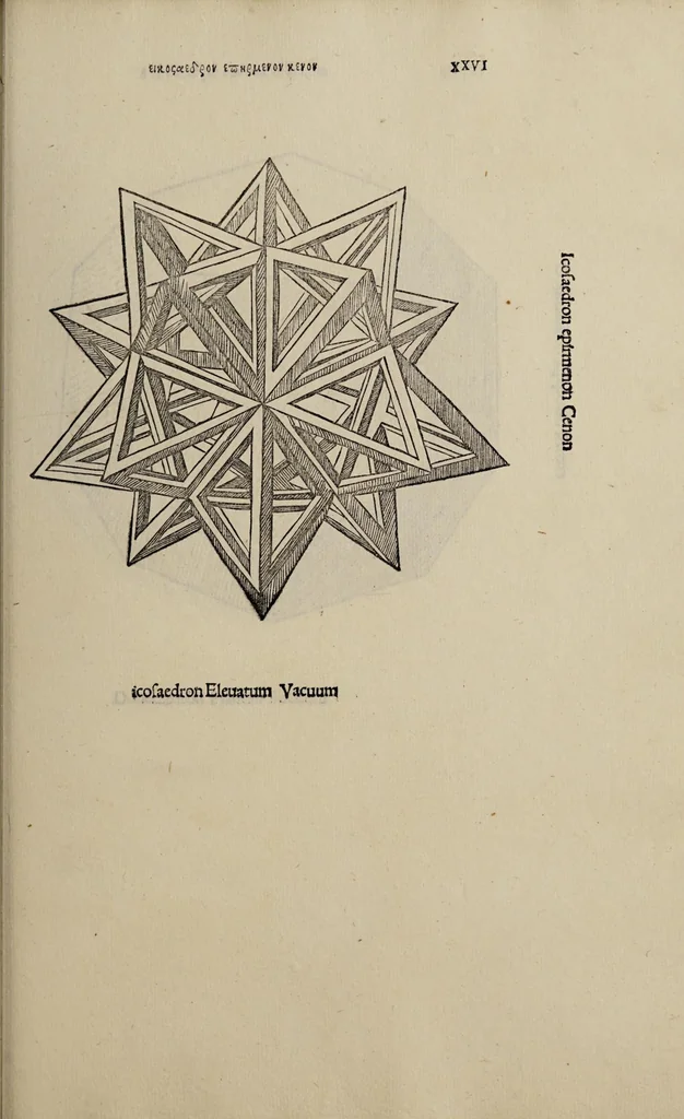 An illustration from Diuina proportione : opera a tutti glingegni perspicaci e curiosi necessaria oue ciascun studioso di philosophia, prospectiua, pictura sculpura, architectura, musica, e altre mathematice, suauissima, sottile, e admirabile doctrina consequira e de lectarasso co[n] varie questione de secretissima scientia, 1509, leaf 245