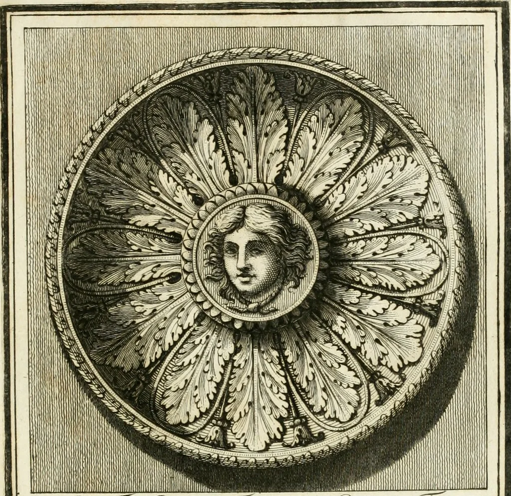 An illustration from Manuale di varj ornamenti tratti dalle fabbriche, e frammenti antichi : per uso, e commodo de' pittori, scultori, architetti, scarpellini, stuccatori, intagliatori di pietre, e legni, argentieri, giojellieri, ricamatori, ebanisti & c., 1781, leaf 32