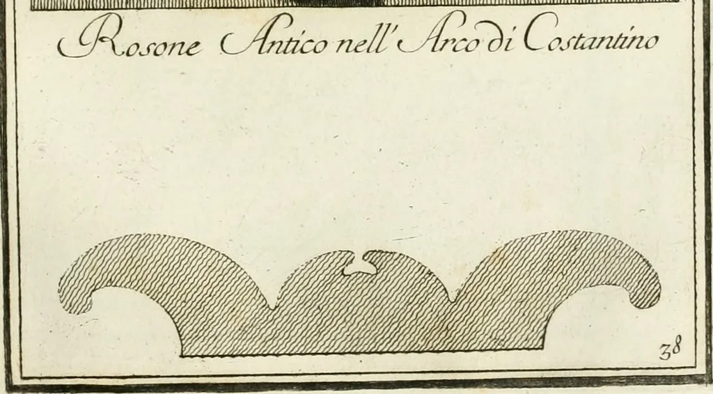 An illustration from Manuale di varj ornamenti tratti dalle fabbriche, e frammenti antichi : per uso, e commodo de' pittori, scultori, architetti, scarpellini, stuccatori, intagliatori di pietre, e legni, argentieri, giojellieri, ricamatori, ebanisti & c., 1781, leaf 86