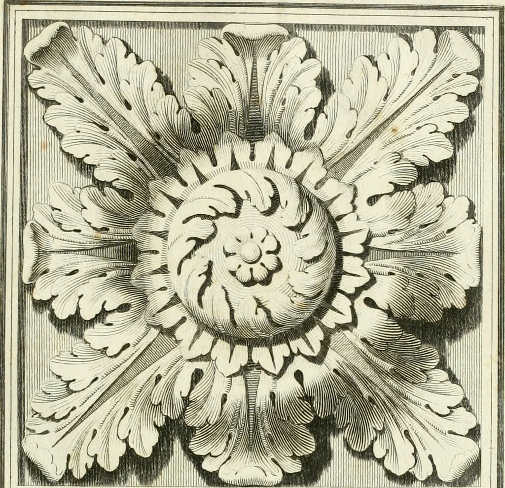 An illustration from Manuale di varj ornamenti tratti dalle fabbriche, e frammenti antichi : per uso, e commodo de' pittori, scultori, architetti, scarpellini, stuccatori, intagliatori di pietre, e legni, argentieri, giojellieri, ricamatori, ebanisti & c., 1781, leaf 10