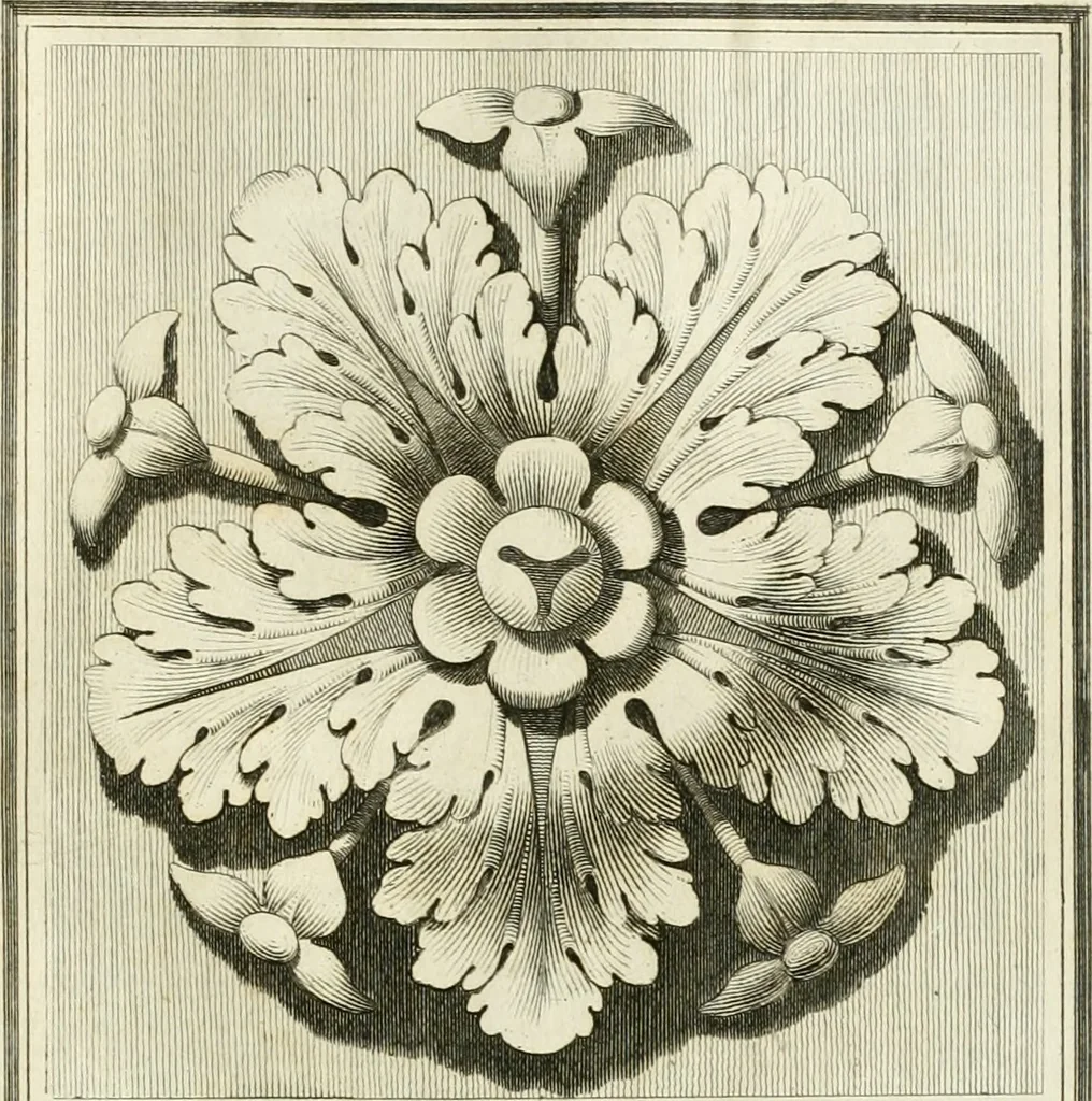 An illustration from Manuale di varj ornamenti tratti dalle fabbriche, e frammenti antichi : per uso, e commodo de' pittori, scultori, architetti, scarpellini, stuccatori, intagliatori di pietre, e legni, argentieri, giojellieri, ricamatori, ebanisti & c., 1781, leaf 18