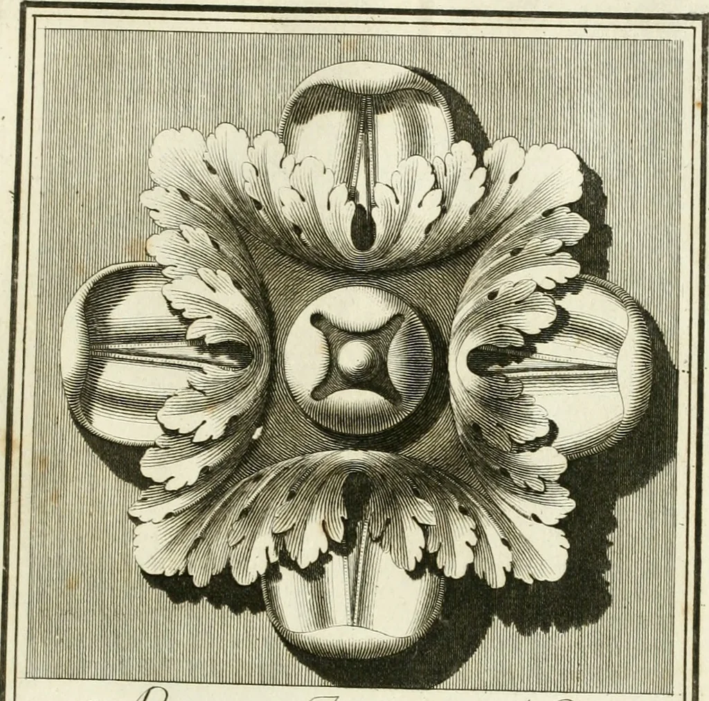 An illustration from Manuale di varj ornamenti tratti dalle fabbriche, e frammenti antichi : per uso, e commodo de' pittori, scultori, architetti, scarpellini, stuccatori, intagliatori di pietre, e legni, argentieri, giojellieri, ricamatori, ebanisti & c., 1781, leaf 20
