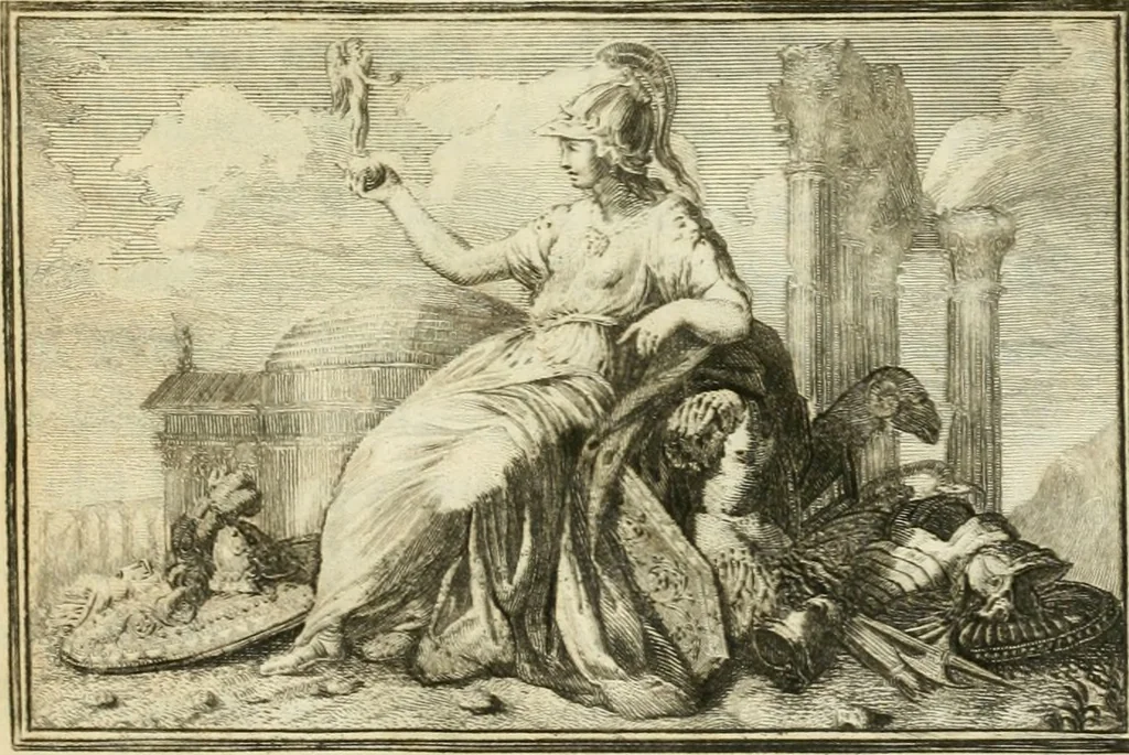 An illustration from Manuale di varj ornamenti tratti dalle fabbriche, e frammenti antichi : per uso, e commodo de' pittori, scultori, architetti, scarpellini, stuccatori, intagliatori di pietre, e legni, argentieri, giojellieri, ricamatori, ebanisti & c., 1781, leaf 4