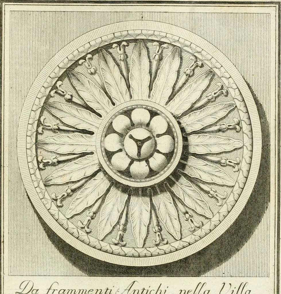 An illustration from Manuale di varj ornamenti tratti dalle fabbriche, e frammenti antichi : per uso, e commodo de' pittori, scultori, architetti, scarpellini, stuccatori, intagliatori di pietre, e legni, argentieri, giojellieri, ricamatori, ebanisti & c., 1781, leaf 58