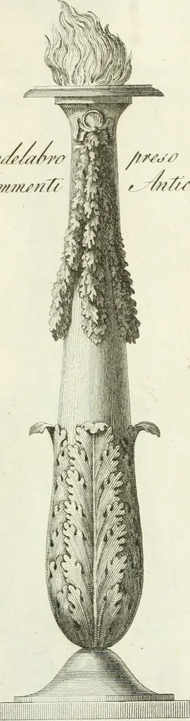 An illustration from Manuale di varj ornamenti tratti dalle fabbriche, e frammenti antichi : per uso, e commodo de' pittori, scultori, architetti, scarpellini, stuccatori, intagliatori di pietre, e legni, argentieri, giojellieri, ricamatori, ebanisti & c., 1781, leaf 102