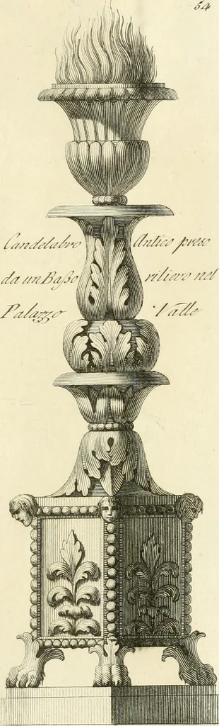 An illustration from Manuale di varj ornamenti tratti dalle fabbriche, e frammenti antichi : per uso, e commodo de' pittori, scultori, architetti, scarpellini, stuccatori, intagliatori di pietre, e legni, argentieri, giojellieri, ricamatori, ebanisti & c., 1781, leaf 122