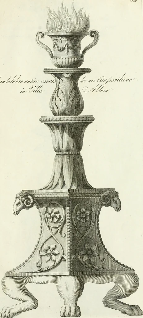 An illustration from Manuale di varj ornamenti tratti dalle fabbriche, e frammenti antichi : per uso, e commodo de' pittori, scultori, architetti, scarpellini, stuccatori, intagliatori di pietre, e legni, argentieri, giojellieri, ricamatori, ebanisti & c., 1781, leaf 138