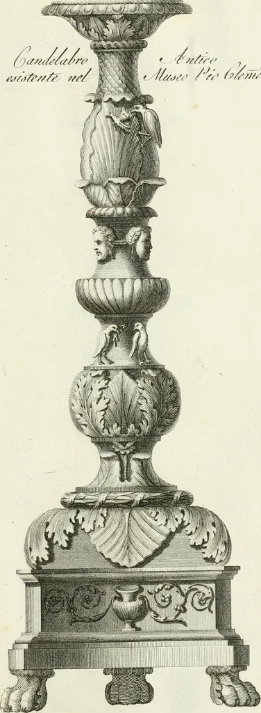An illustration from Manuale di varj ornamenti tratti dalle fabbriche, e frammenti antichi : per uso, e commodo de' pittori, scultori, architetti, scarpellini, stuccatori, intagliatori di pietre, e legni, argentieri, giojellieri, ricamatori, ebanisti & c., 1781, leaf 24