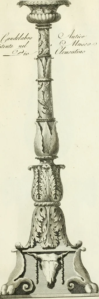 An illustration from Manuale di varj ornamenti tratti dalle fabbriche, e frammenti antichi : per uso, e commodo de' pittori, scultori, architetti, scarpellini, stuccatori, intagliatori di pietre, e legni, argentieri, giojellieri, ricamatori, ebanisti & c., 1781, leaf 28