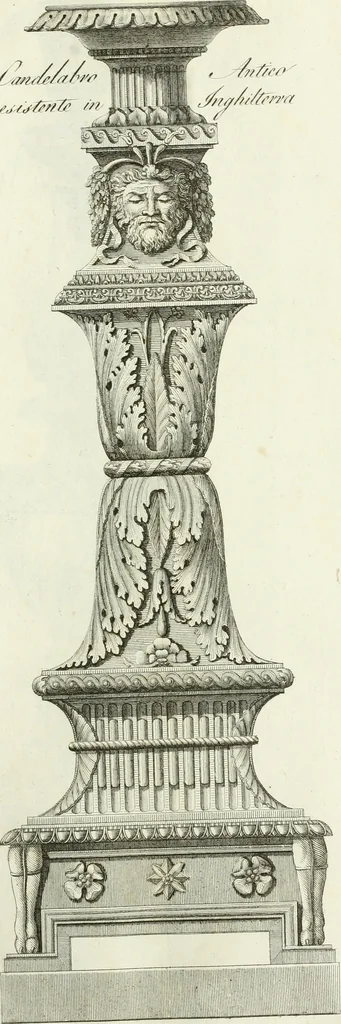 An illustration from Manuale di varj ornamenti tratti dalle fabbriche, e frammenti antichi : per uso, e commodo de' pittori, scultori, architetti, scarpellini, stuccatori, intagliatori di pietre, e legni, argentieri, giojellieri, ricamatori, ebanisti & c., 1781, leaf 66