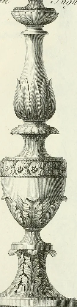 An illustration from Manuale di varj ornamenti tratti dalle fabbriche, e frammenti antichi : per uso, e commodo de' pittori, scultori, architetti, scarpellini, stuccatori, intagliatori di pietre, e legni, argentieri, giojellieri, ricamatori, ebanisti & c., 1781, leaf 68