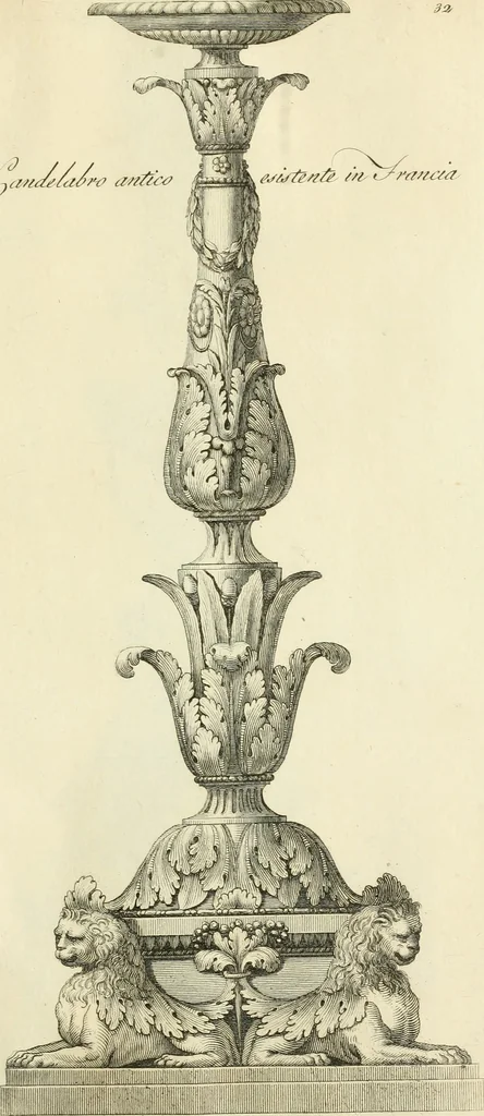 An illustration from Manuale di varj ornamenti tratti dalle fabbriche, e frammenti antichi : per uso, e commodo de' pittori, scultori, architetti, scarpellini, stuccatori, intagliatori di pietre, e legni, argentieri, giojellieri, ricamatori, ebanisti & c., 1781, leaf 78