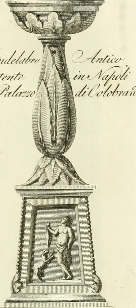 An illustration from Manuale di varj ornamenti tratti dalle fabbriche, e frammenti antichi : per uso, e commodo de' pittori, scultori, architetti, scarpellini, stuccatori, intagliatori di pietre, e legni, argentieri, giojellieri, ricamatori, ebanisti & c., 1781, leaf 82