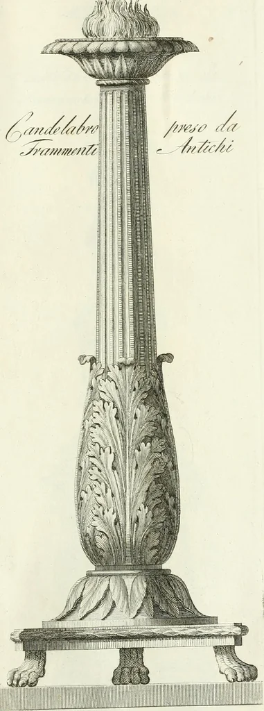 An illustration from Manuale di varj ornamenti tratti dalle fabbriche, e frammenti antichi : per uso, e commodo de' pittori, scultori, architetti, scarpellini, stuccatori, intagliatori di pietre, e legni, argentieri, giojellieri, ricamatori, ebanisti & c., 1781, leaf 90