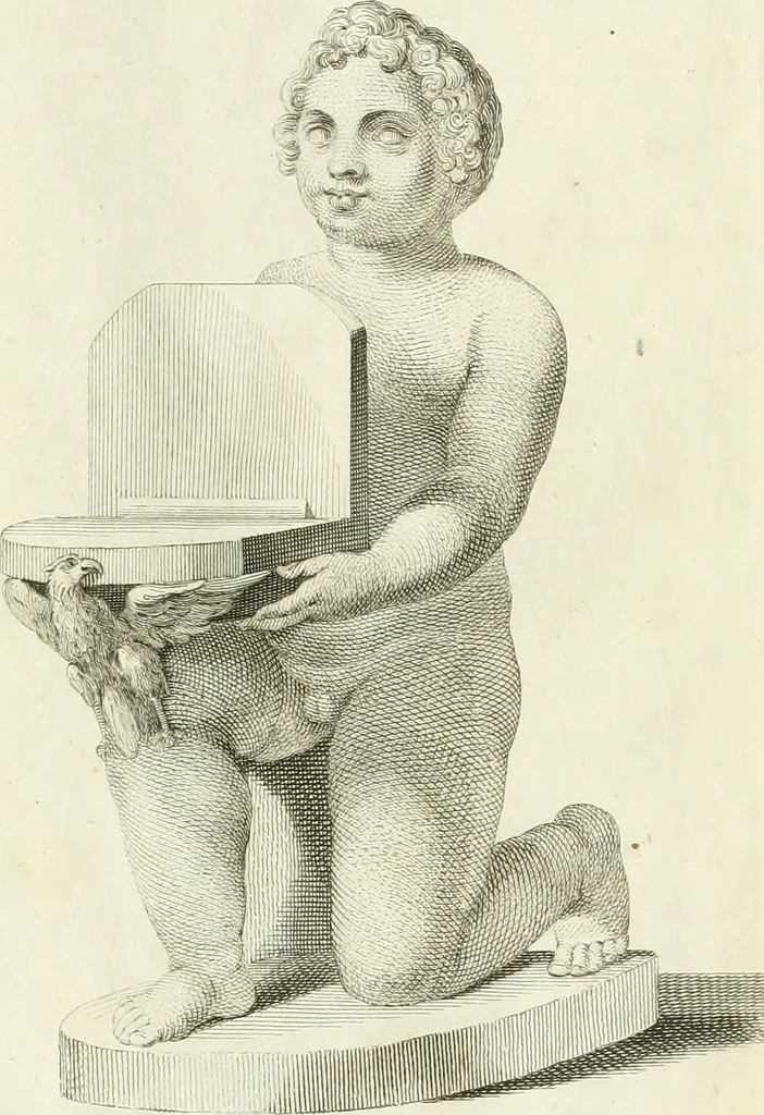 An illustration from Manuale di varj ornamenti tratti dalle fabbriche, e frammenti antichi : per uso, e commodo de' pittori, scultori, architetti, scarpellini, stuccatori, intagliatori di pietre, e legni, argentieri, giojellieri, ricamatori, ebanisti & c., 1781, leaf 110