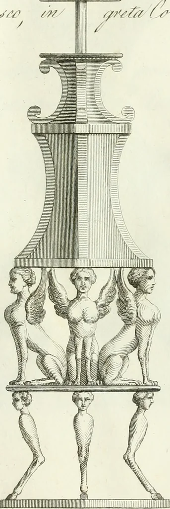 An illustration from Manuale di varj ornamenti tratti dalle fabbriche, e frammenti antichi : per uso, e commodo de' pittori, scultori, architetti, scarpellini, stuccatori, intagliatori di pietre, e legni, argentieri, giojellieri, ricamatori, ebanisti & c., 1781, leaf 40
