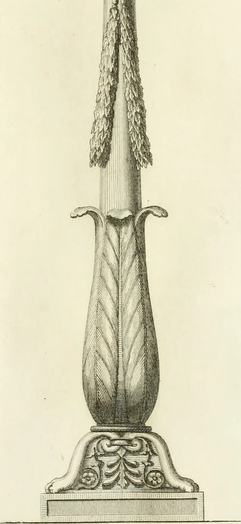 An illustration from Manuale di varj ornamenti tratti dalle fabbriche, e frammenti antichi : per uso, e commodo de' pittori, scultori, architetti, scarpellini, stuccatori, intagliatori di pietre, e legni, argentieri, giojellieri, ricamatori, ebanisti & c., 1781, leaf 54