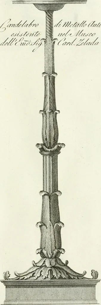 An illustration from Manuale di varj ornamenti tratti dalle fabbriche, e frammenti antichi : per uso, e commodo de' pittori, scultori, architetti, scarpellini, stuccatori, intagliatori di pietre, e legni, argentieri, giojellieri, ricamatori, ebanisti & c., 1781, leaf 60