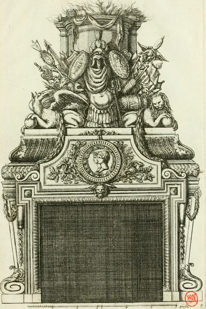 An illustration from Divers desseins de cheminées a la royalle, 1600, leaf 16