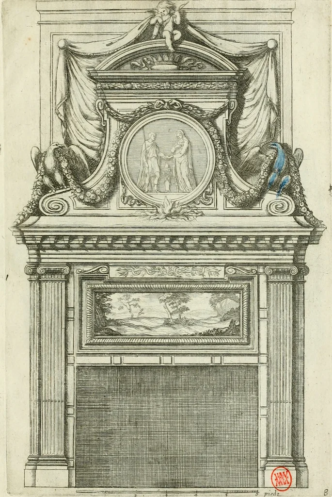 An illustration from Divers desseins de cheminées a la royalle, 1600, leaf 18