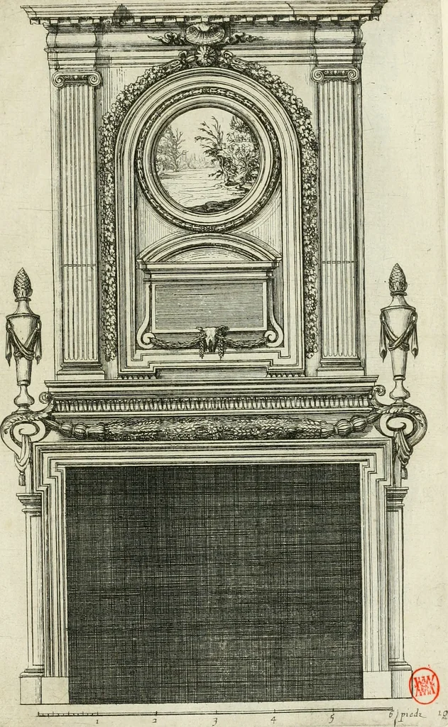 An illustration from Divers desseins de cheminées a la royalle, 1600, leaf 22