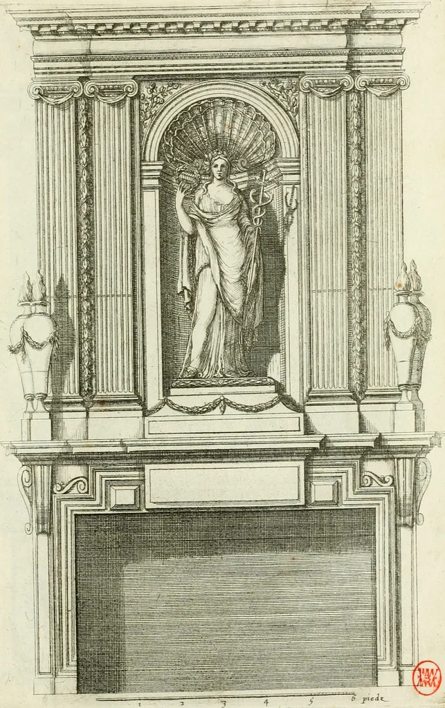 An illustration from Divers desseins de cheminées a la royalle, 1600, leaf 26