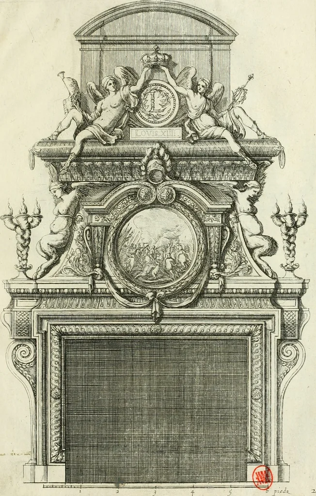 An illustration from Divers desseins de cheminées a la royalle, 1600, leaf 6