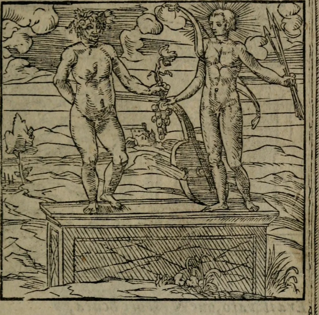 An illustration from Diverse imprese accommodate a diuerse moralità : con versi che i loro significati dichiarano insieme con molte altre nella lingua Italiana non piu tradotte, 1551, leaf 100