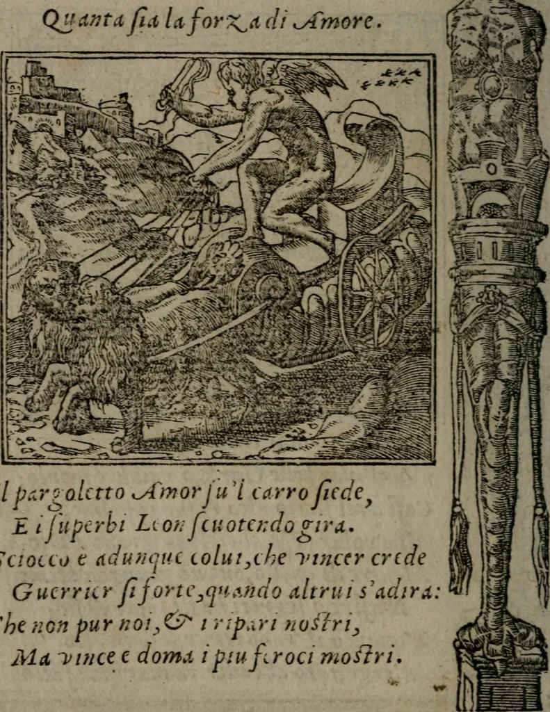 An illustration from Diverse imprese accommodate a diuerse moralità : con versi che i loro significati dichiarano insieme con molte altre nella lingua Italiana non piu tradotte, 1551, leaf 105