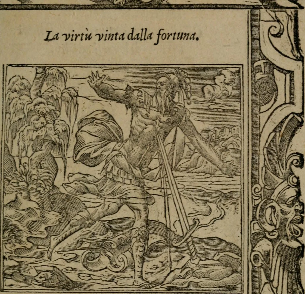 An illustration from Diverse imprese accommodate a diuerse moralità : con versi che i loro significati dichiarano insieme con molte altre nella lingua Italiana non piu tradotte, 1551, leaf 120