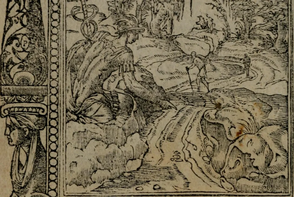 An illustration from Diverse imprese accommodate a diuerse moralità : con versi che i loro significati dichiarano insieme con molte altre nella lingua Italiana non piu tradotte, 1551, leaf 13