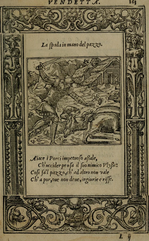 An illustration from Diverse imprese accommodate a diuerse moralità : con versi che i loro significati dichiarano insieme con molte altre nella lingua Italiana non piu tradotte, 1551, leaf 166