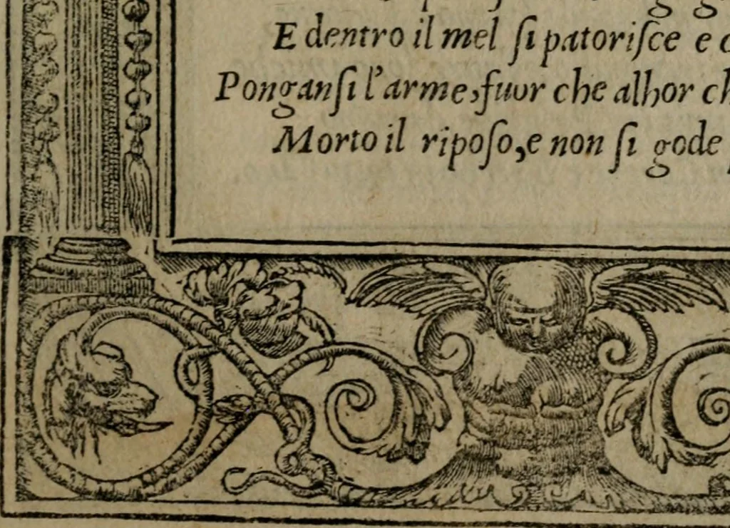 An illustration from Diverse imprese accommodate a diuerse moralità : con versi che i loro significati dichiarano insieme con molte altre nella lingua Italiana non piu tradotte, 1551, leaf 168